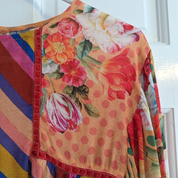 Blank London Miranda Floral dot multi print peasant balloon sleeve blouse size S - Picture 4 of 9